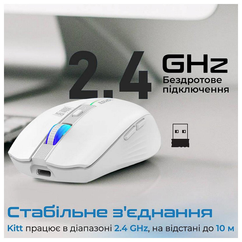Миша бездротова Promate Kitt White