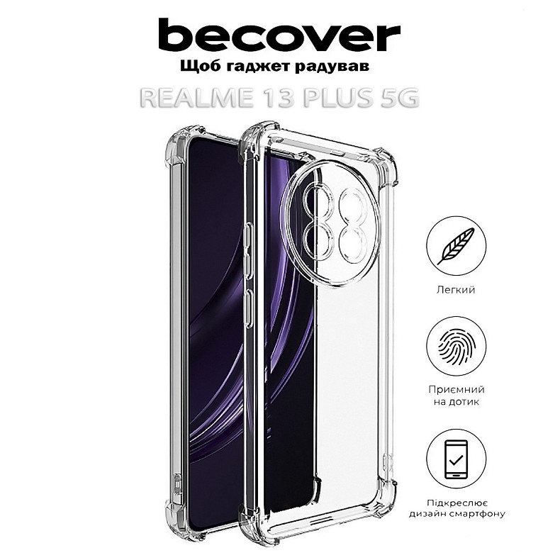 Чехол-накладка BeCover Anti-Shock для Realme 13 Plus 5G Clear (712790)