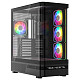 Корпус Modecom VOLCANO AQ200 ARGB MIDI FRONT LCD, 4x120mm fans BLACK без БЖ ATX