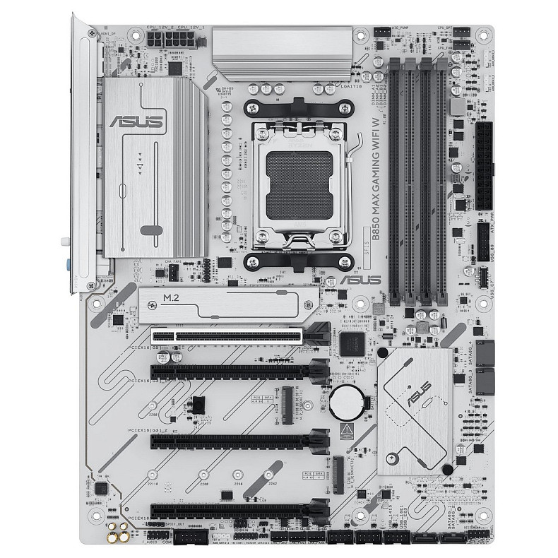 Материнcька плата ASUS B850 MAX GAMING WIFI W sAM5 B850 4xDDR5 M.2 HDMI DP WiFi BT ATX білий