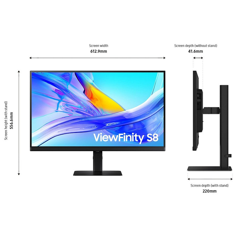 Монітор Samsung 27" S80UD HDMI, DP, USB, USB-C, MM, IPS, 3840x2160