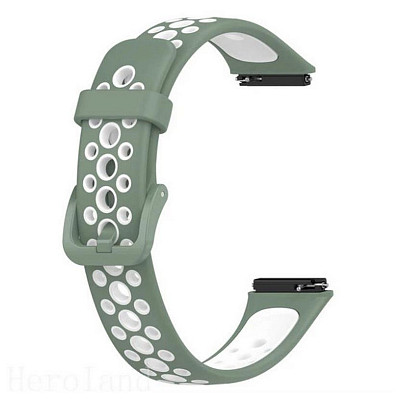 Ремешок BeCover Vents Style для Huawei Band 7/Honor Band 7 Green-White (709443)