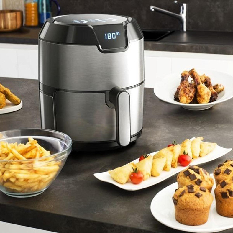 Мультипечь Tefal Easy Fry Deluxe, 1500Вт, чаша-4.2л, сенсорное управл., от 80°C до 200°C нержавеющая ст.