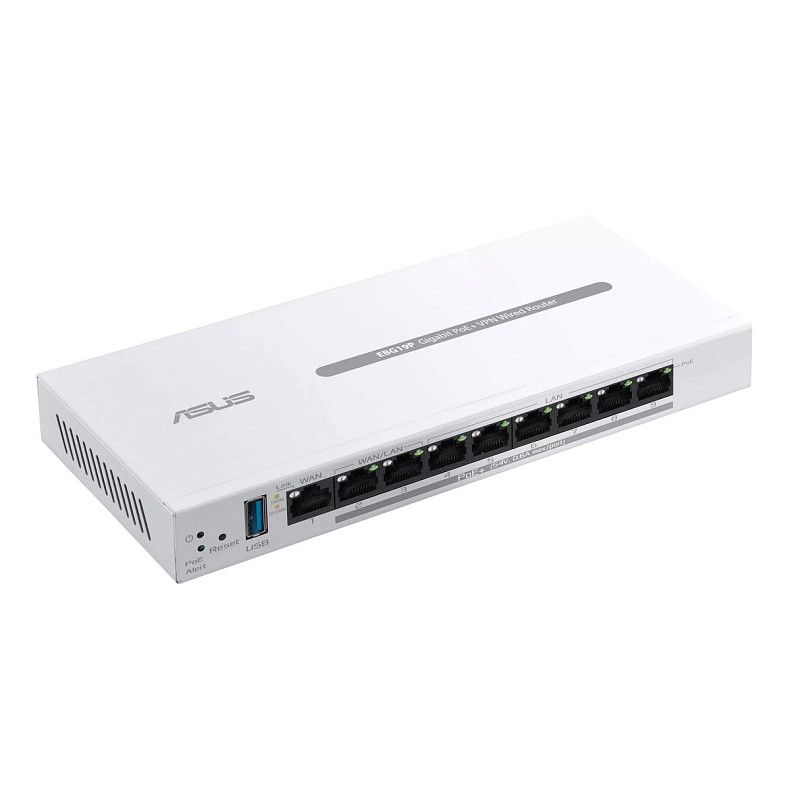 Маршрутизатор ASUS ExpertWiFi EBG19P 8xGE LAN (8xPoE), 1xGE WAN, 1xUSB 3.2, 123W, BT