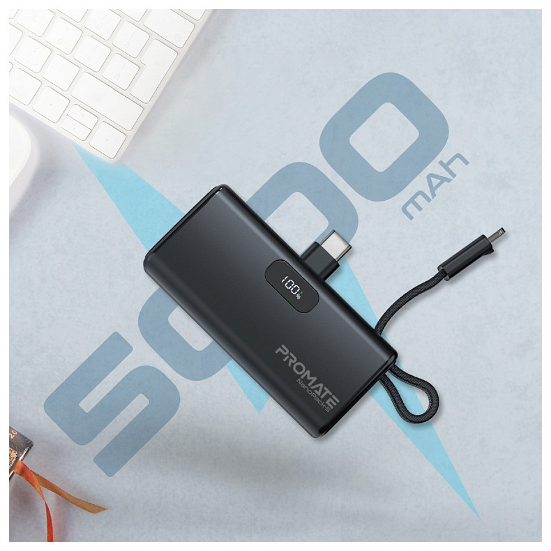 Универсальная мобильная батарея Promate Nanopack-5 5000mAh 20W Black (nanopack-5.black)