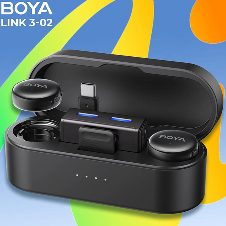 Беспроводной микрофон BOYA LINK 3-02 Type-C/TRS Black