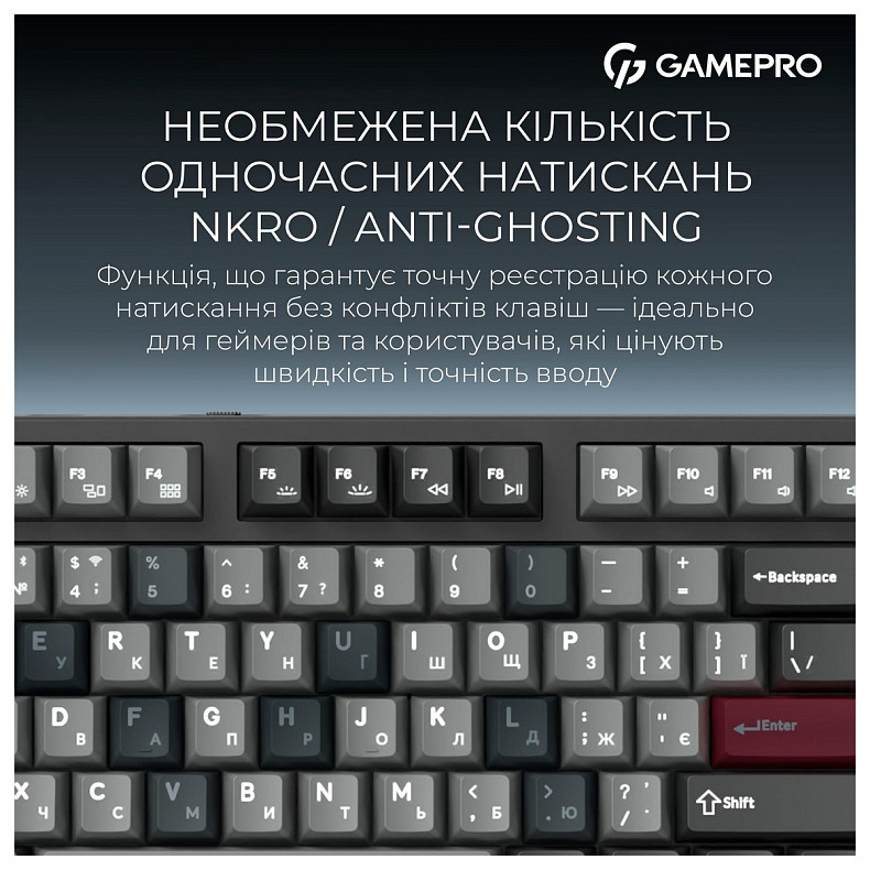 Клавиатура GamePro Asgard Ragnar Keychron Super Red Switch Black (MK285BK)