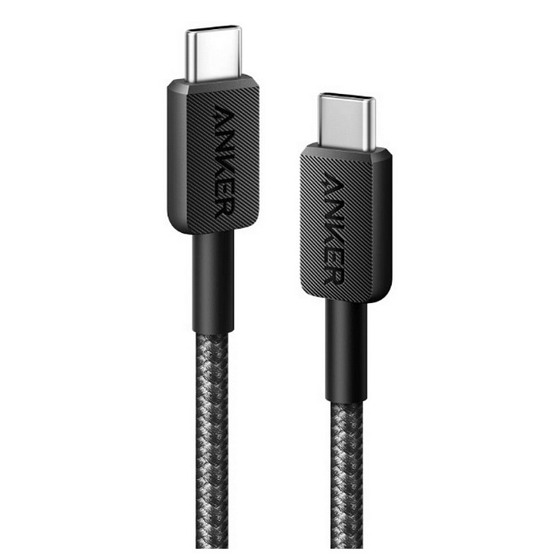 Кабель ANKER 322 USB-C to USB-C - 0.9m Nylon (Чорний)