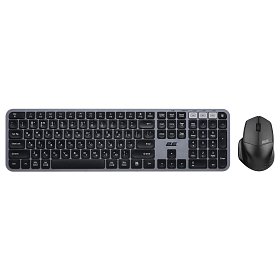 Комплект клавиатуры и мыши 2E MK440 WL/BT, EN/UK, серо-черный
