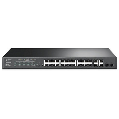 Комутатор TP-LINK SL2428P 24xFE(24xPoE), 4xSFP, 250Вт, Некерований