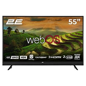 Телевизор 55" 2E LED 4K 50Hz Smart WebOS Black soundbar (2E-55A06LW)