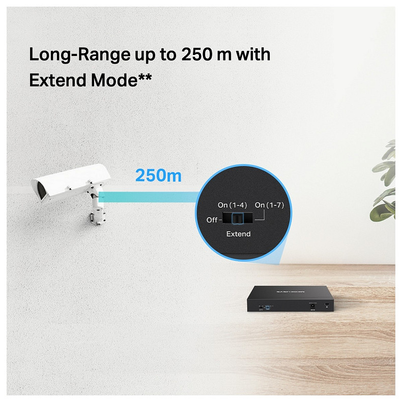 Коммутатор MERCUSYS MS108GP 8xGE (7xPoE), 65Вт, Неуправляемый