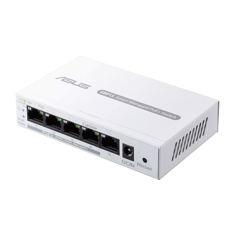 Комутатор ASUS ExpertWiFi EBP15 5xGE (4xPoE), 60Вт, Керований L2+