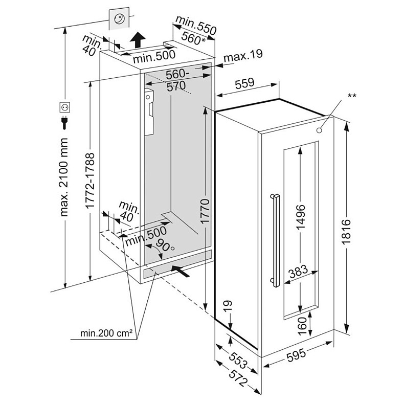 Вбудована винна шафа Liebherr EWTdf 3553