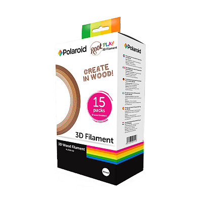 Нитки Polaroid 3D Filament Wood ROOT (box of 15 reels) (3D-FP-PL-2501-00) - Повреждена упаковка