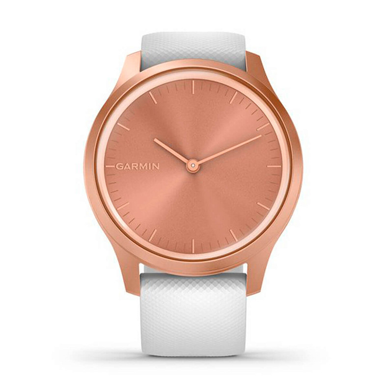 Спортивные часы GARMIN Vivomove Style Rose Gold Aluminum Case with White Silicone Band