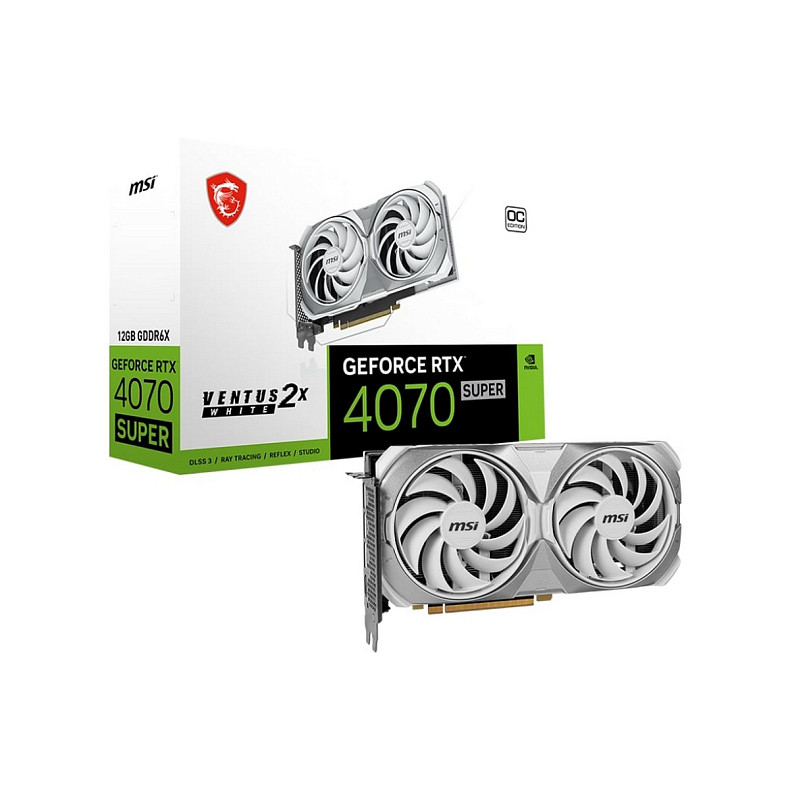 Відеокарта MSI GeForce RTX 4070 SUPER 12GB GDDR6X VENTUS 2X WHITE OC