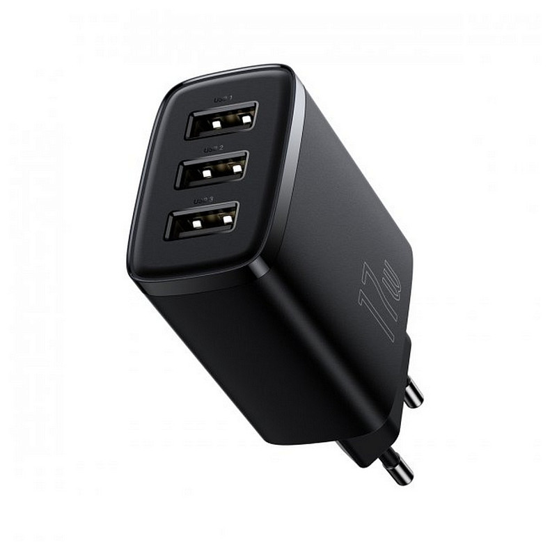 Сетевое зарядное устройство Baseus Compact 17W (3 USB) Black (CCXJ020101)