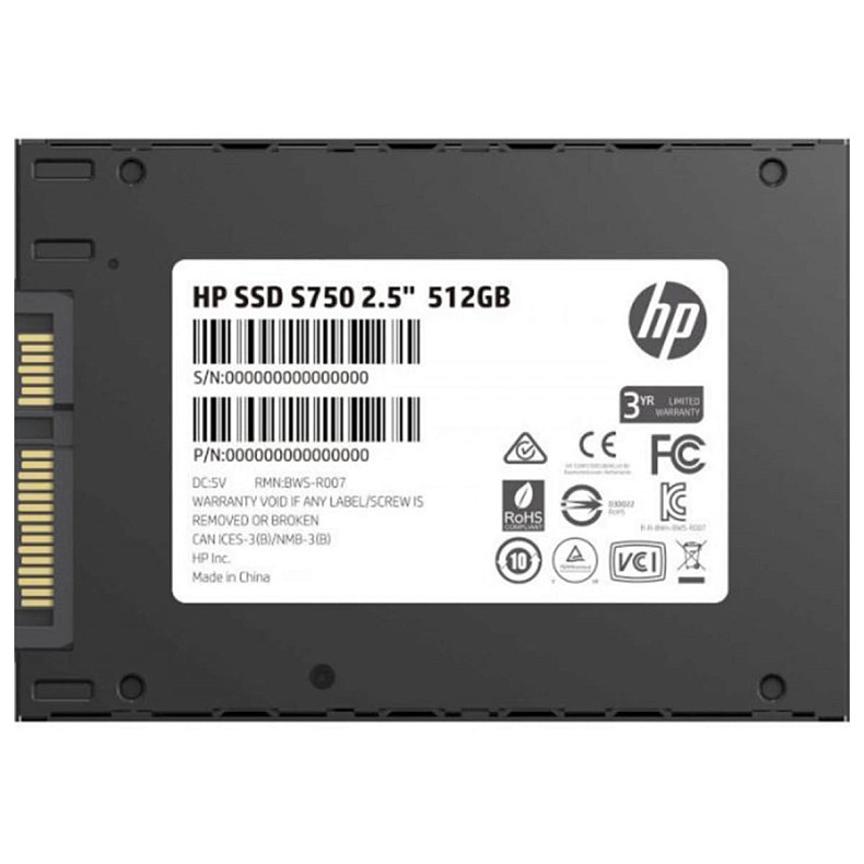 SSD диск HP S750 256GbSATA III 2.5" TLC