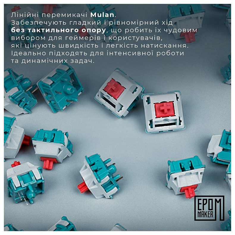 Клавиатура Epomaker EP64 60% Mulan Switch Hot-Swap (2.4G/BT/USB) RGB UA Black (EP64-B-M