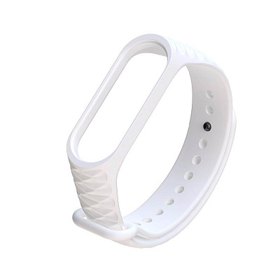 Ремешок для фитнес-браслета Xiaomi Ribbed Strap for Mi Band 3 White (лицензия) (XMB3-RIB-WT)
