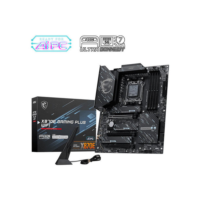 Материнская плата MSI X870E GAMING PLUS WIFI sAM5 X870E 4xDDR5 M.2 HDMI WiFi BT ATX