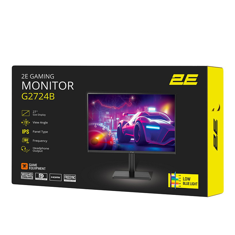Монітор 2E GAMING 27" G2724B 2xHDMI, DP, IPS, 2560x1440, 180Hz, 1ms, FreeSync, HAS