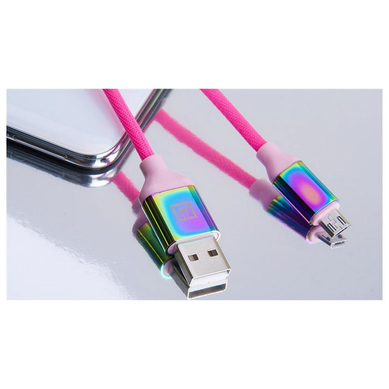Кабель REAL-EL Premium Rainbow USB-microUSB 1m (EL123500052)