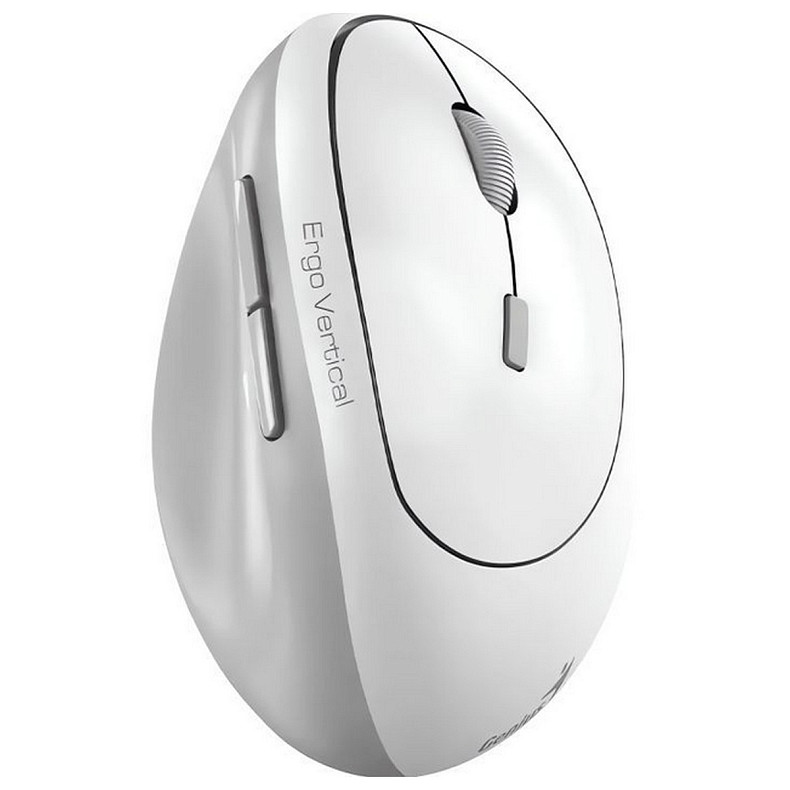 Миша Genius Ergo 8350S, Silent, AI, WL, біло-сірий