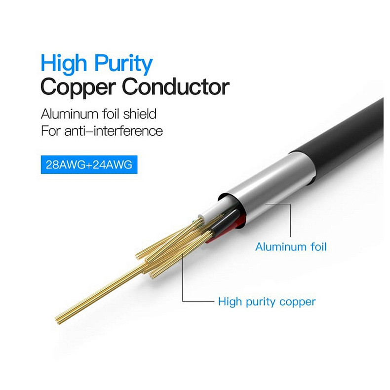 Кабель USB 2.0 A-Micro USB B 3,0 м Black Vention