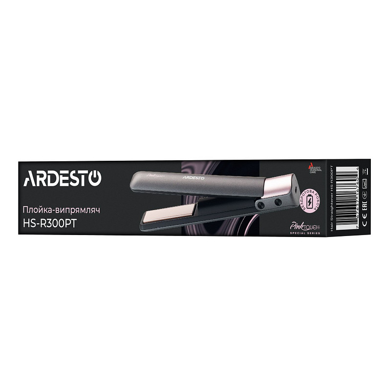 Випрямляч Ardesto Pink Touch, 50Вт, 160-200C, акумуляторний, кераміка, сірий+рожевий