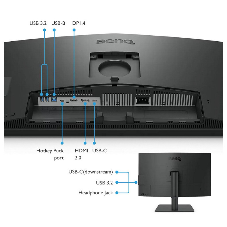 TFT 27" BenQ PD2706U, 4K UHD, IPS, 99% sRGB, HDR10, HDMI, DP, USB-C, USB-hub, HAS, колонки
