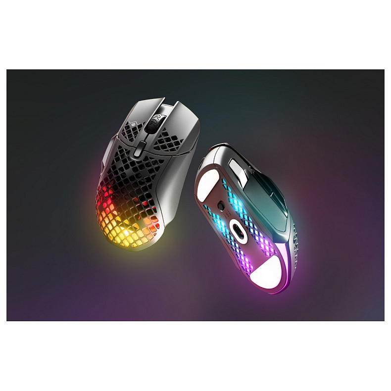 Мышка SteelSeries Aerox 5 Wireless RGB, 18000dpi., 9кн., черная
