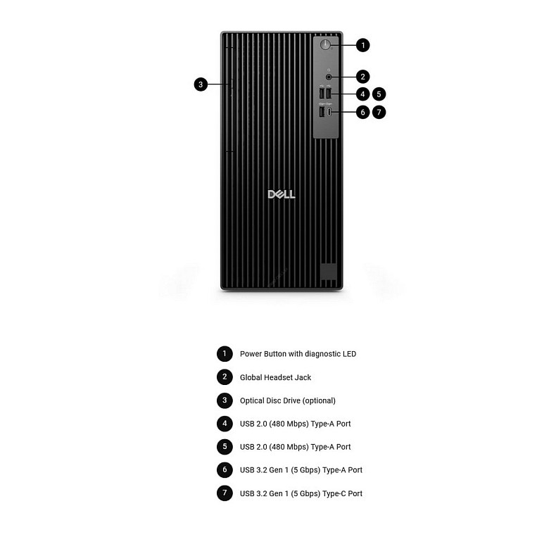 Компьютер Dell Pro Tower, Intel i5-14500, 16GB, F512GB, UMA, кл+м, Win11P