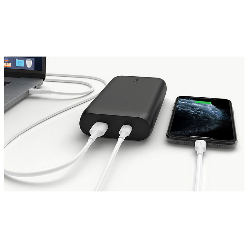 Универсальная мобильная батарея Power Bank Belkin 20000мА·ч 30Вт, MacBook, USB-A/USB-C, черный