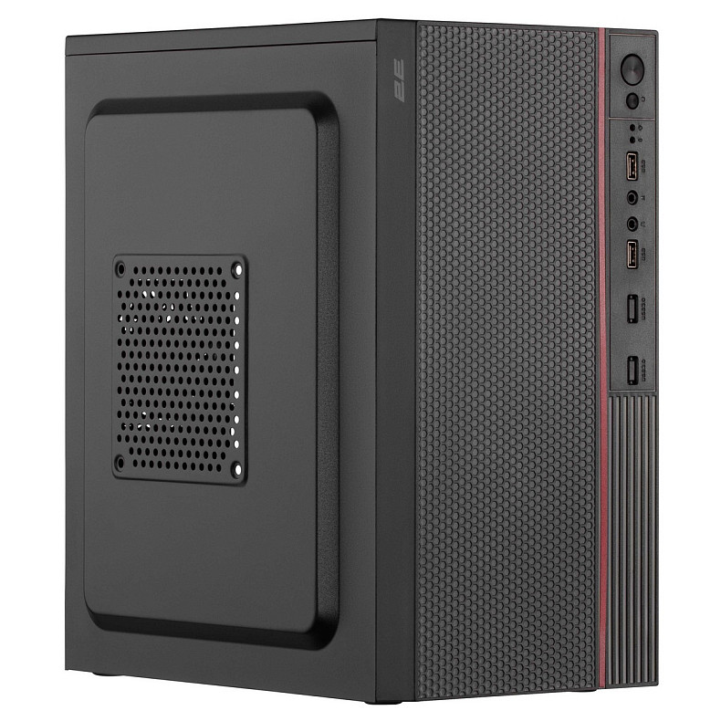 Корпус 2E TeamX TMX03 с БП 2E ATX400W, 2xUSB2.0, 1x80мм, VGA 220мм, mATX, черный