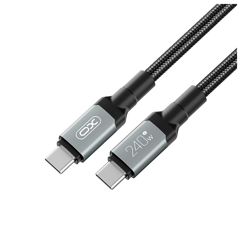 Кабель XO USB Type-C - USB Type-C (M/M), 5А, 240W, 2 м, Black (NB-Q264B-CC.black)