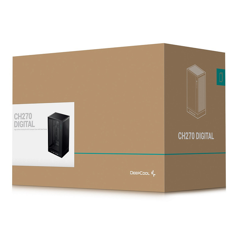 Корпус DeepCool CH270 Digital Black (R-CH270-BKNDM0-G-1) без БП