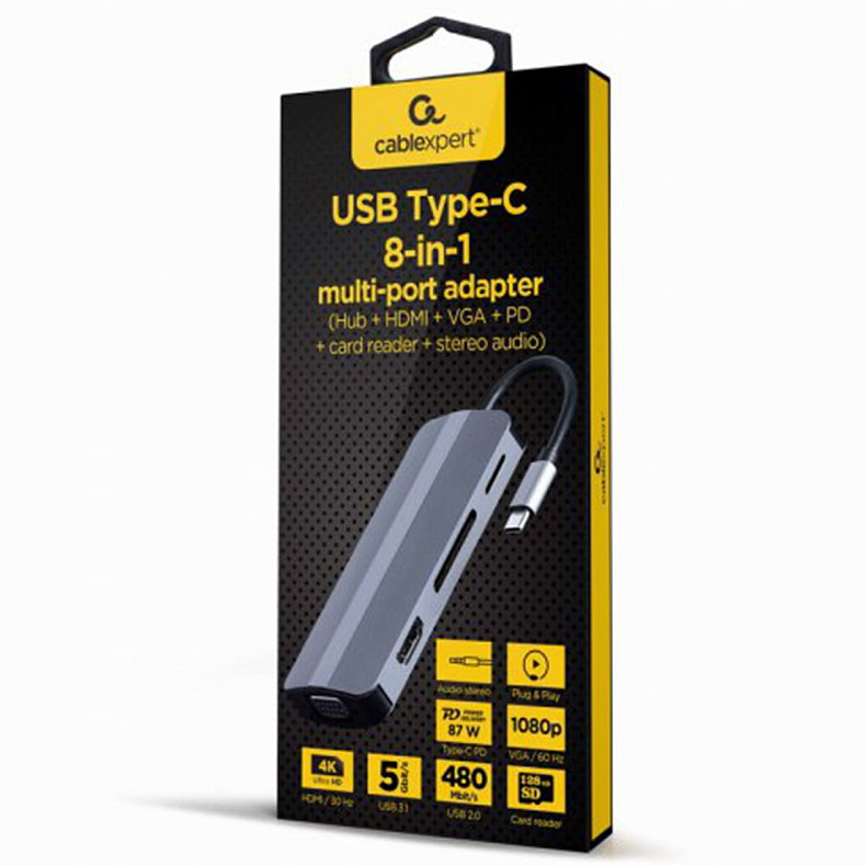 Док станція Cablexpert A-CM-COMBO8-02