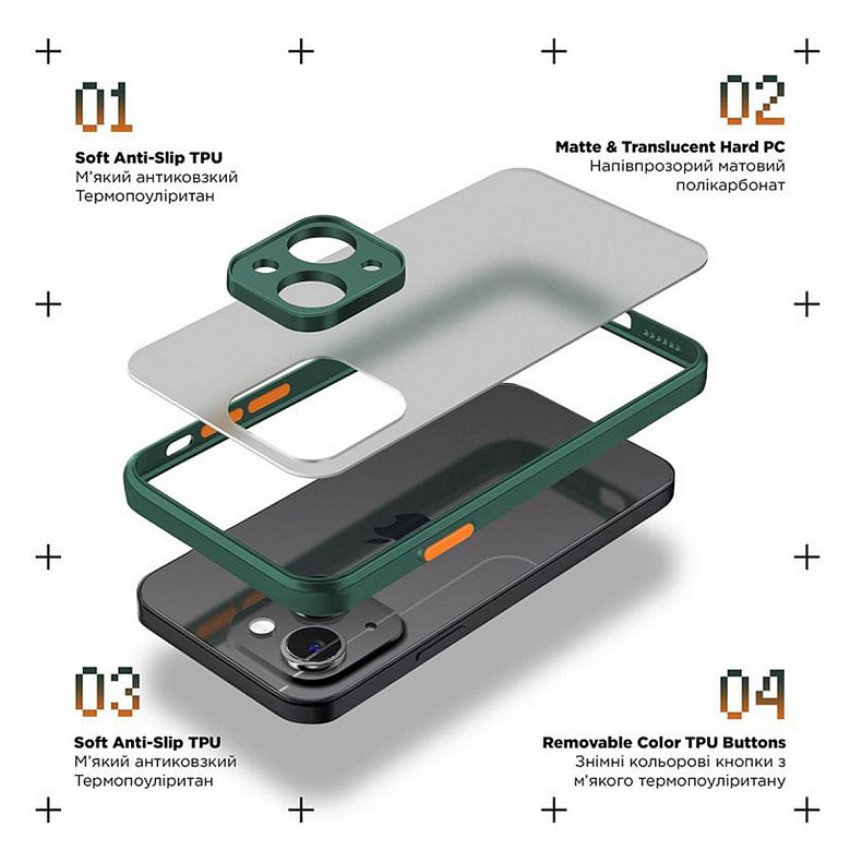 Чехол-накладка Armorstandart Frosted Matte для Xiaomi Redmi 9C/Redmi 10A Dark Green (ARM70490)