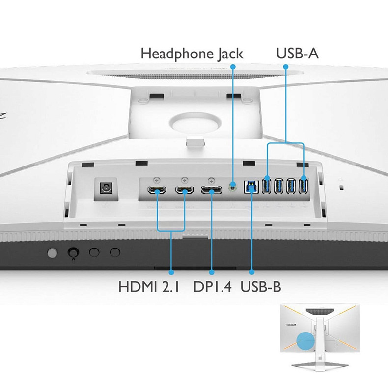 Монітор 27" BenQ EX2710U, 4K UHD, IPS, 144Hz, 1 мс, 2хHDMI, DP, USB-hub, HAS, колонки, білий