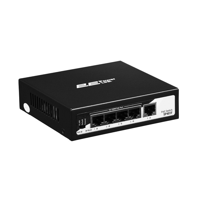 Коммутатор 2E PowerLink SP401F 5xFE (4xPoE, 1xUplink), 55Вт, Неуправляемый