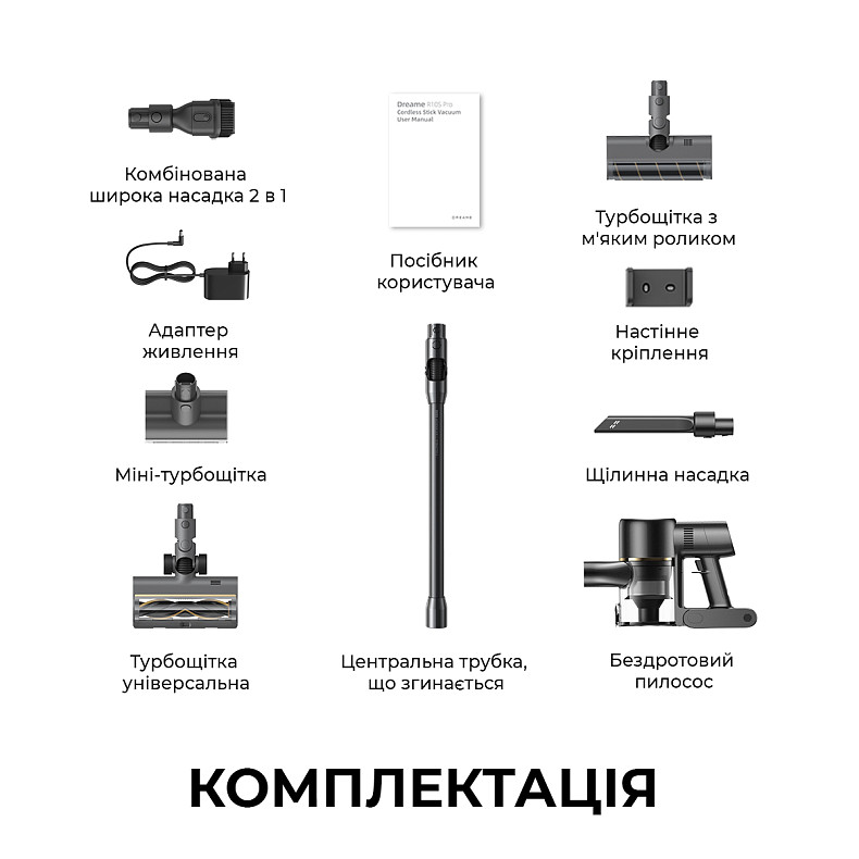 Бездротовий пилосос Dreame R10s Pro EN