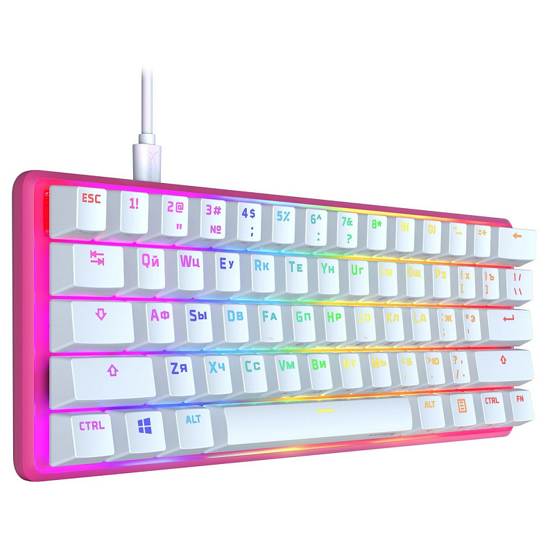 Клавіатура HyperX Alloy Origin 60 Red USB RGB ENG/RU, Pink