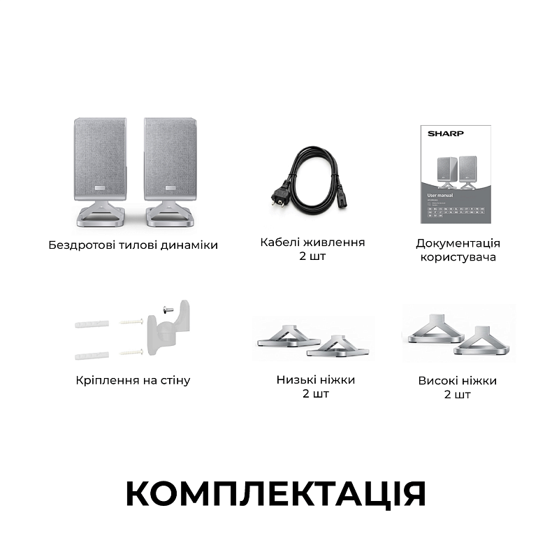 Бездротові тилові динаміки Sharp HT-SPR52021(SL)