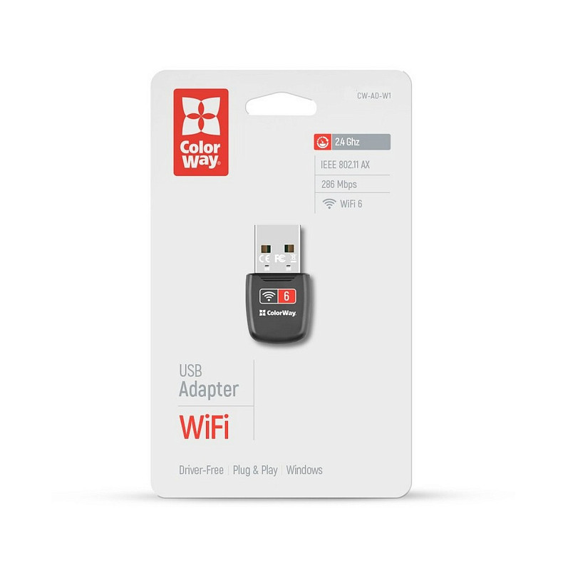 Беспроводной адаптер ColorWay Wi-Fi 6 (CW-AD-W1)
