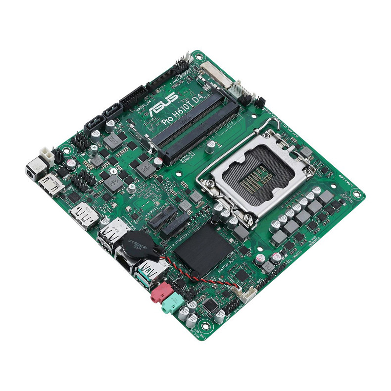 Материнcька плата ASUS PRO H610T-CSM s1700 H610 2xDDR5 M.2 HDMI DP LVDS Thin mITX