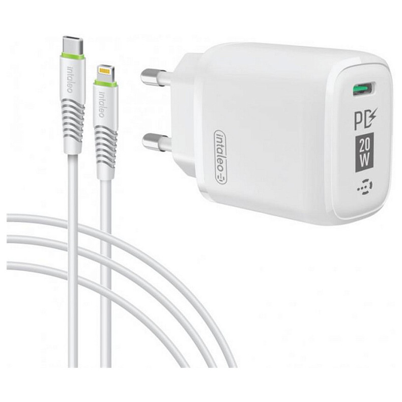 Сетевое зарядное устройство Intaleo TCGQPD120L (1USBx3A) White (1283126510007) + кабель Lightning