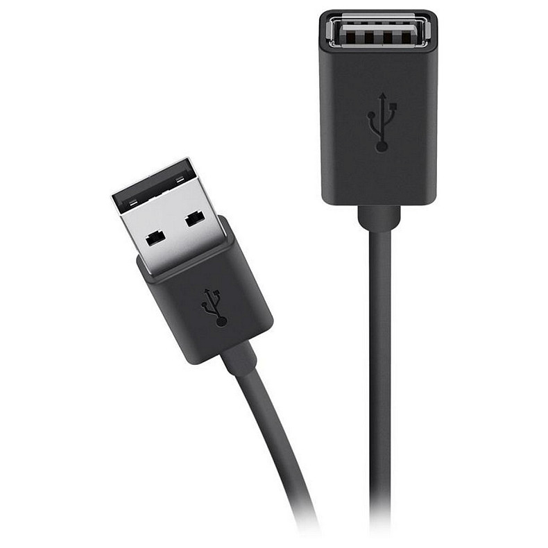 Кабель Belkin USB 2.0 (AM/AF) Extension cable 4.8m, black