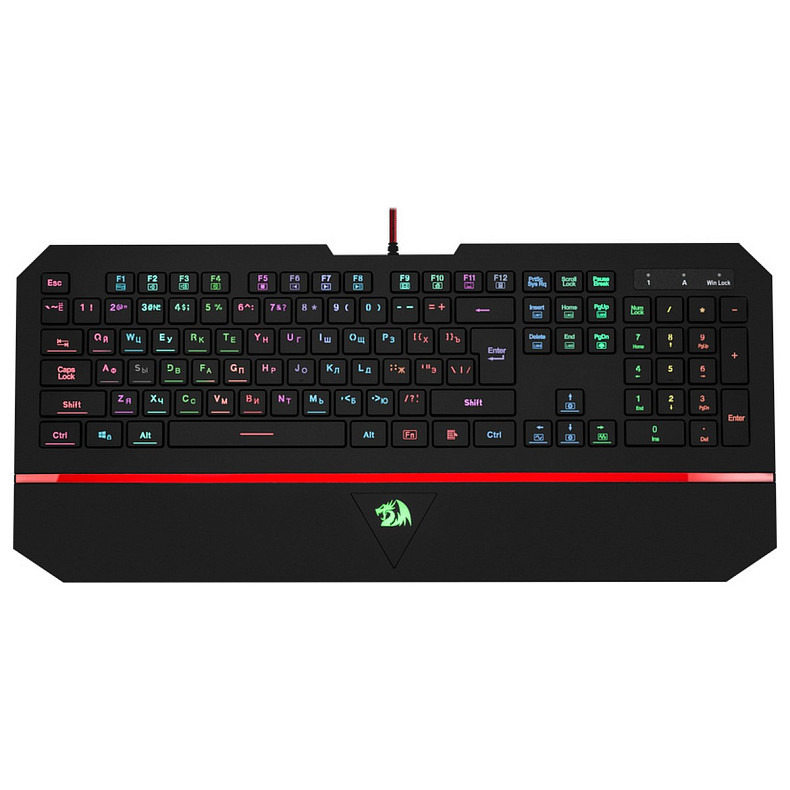 Клавиатура Redragon Karura2, игровая, RGB, подставка, UKR, USB